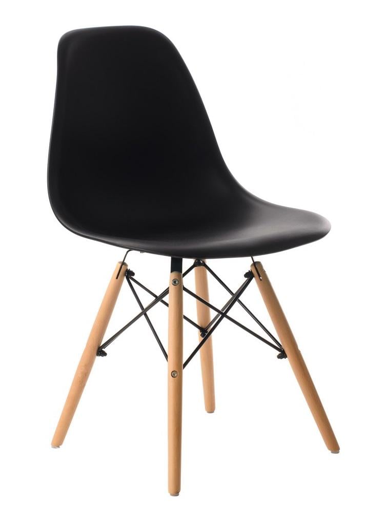 Кухонный стул Vetro Mebel M-05 пластик/деревянные ножки Черный (51807)