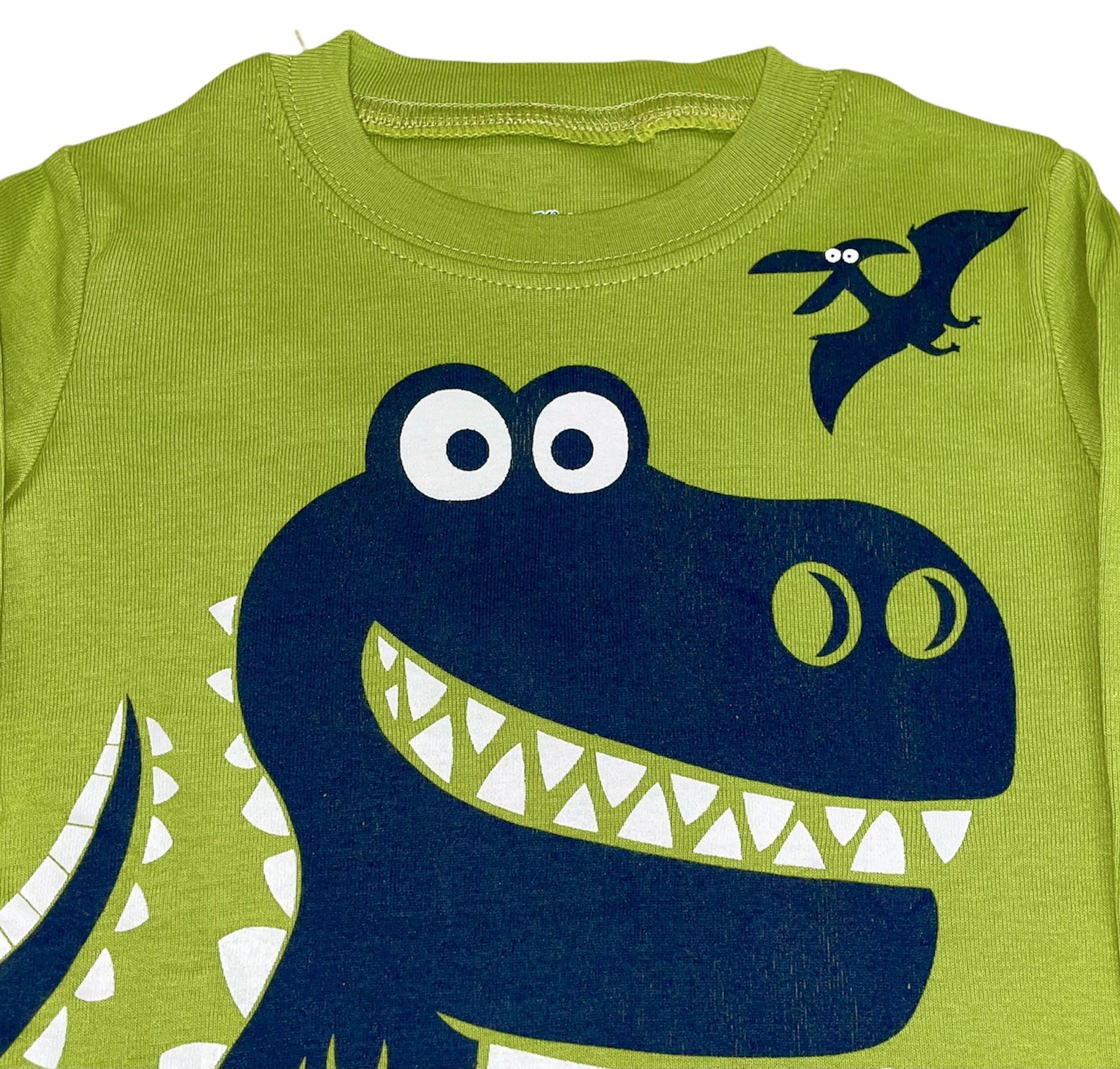 Пижама для мальчика динозавр 92 см Зеленый (24175732) - фото 3 Пижама для мальчика динозавр 92 см Зеленый (24175732) - фото 3