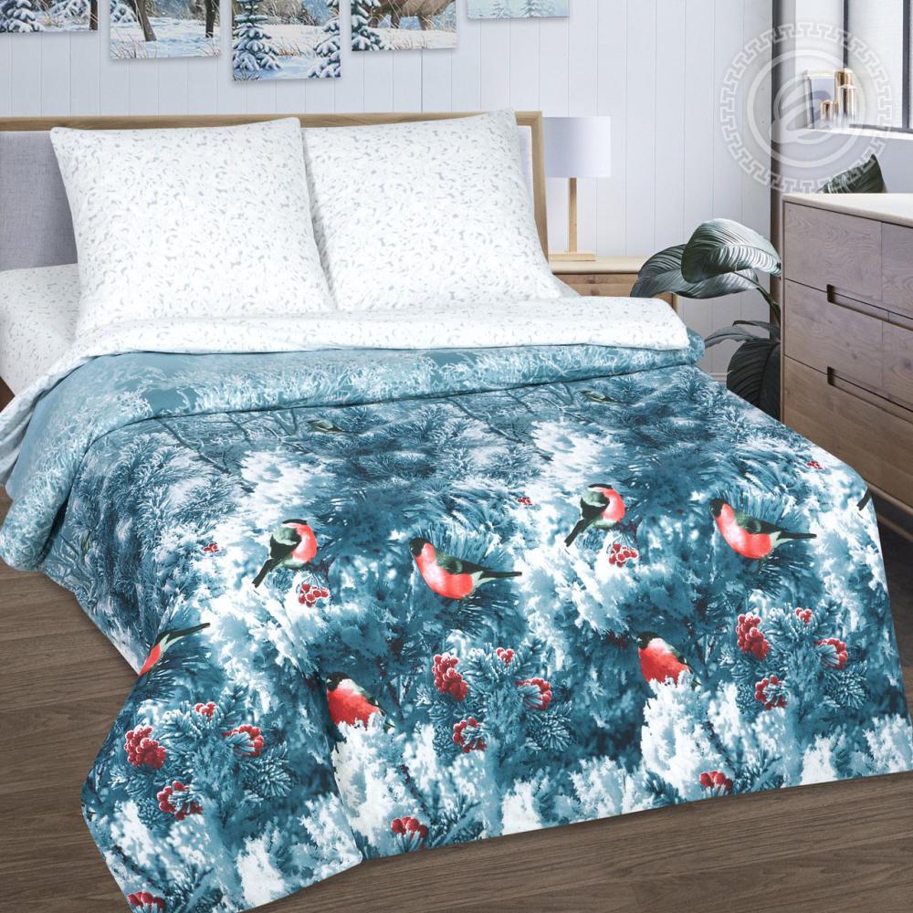 Комплект постельного белья Комфорт текстиль Поплин Хрустальный лес с простынью на резинке 200x220 см 50x50 см (КТ_pvu_2557_40_50x50)