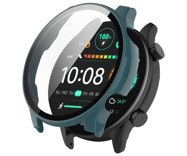Чехол с защитным стеклом Protective Cover with Glass для Haylou Solar Plus RT3 LS16 Зеленый