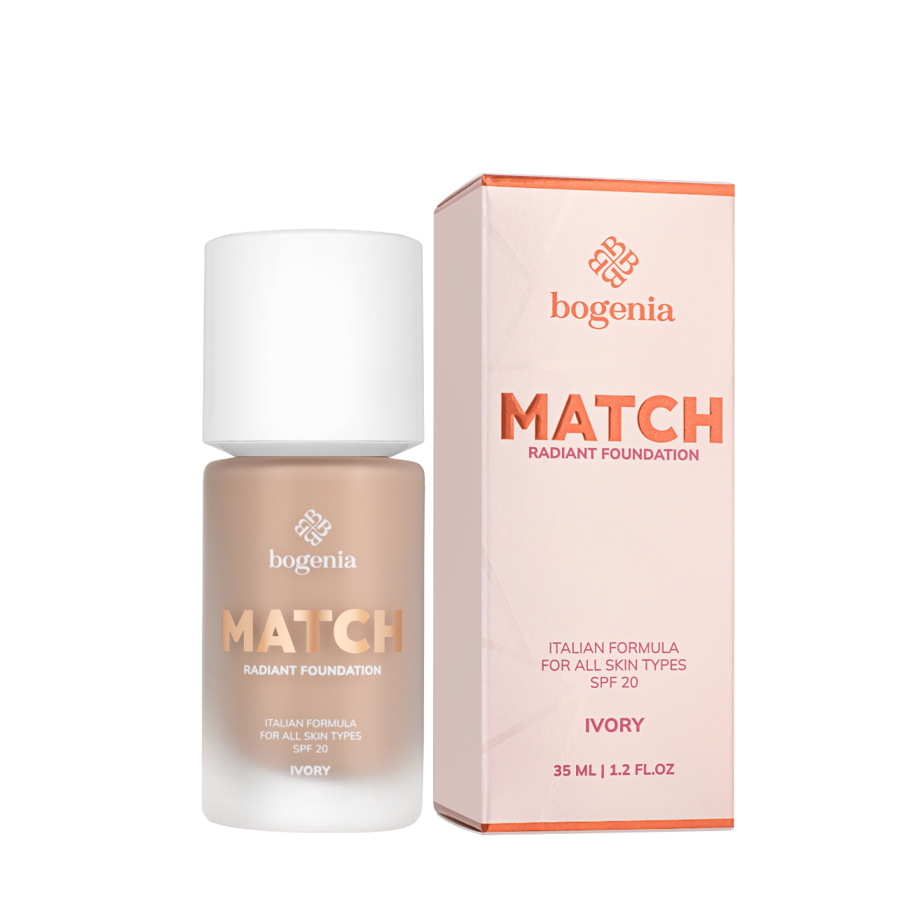 Тональный крем для лица Bogenia Match Radiant Foundation BG609 001 Айворі