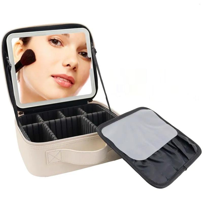 Косметичка с зеркальцем Make Up дорожная Бежевый (DT-106)