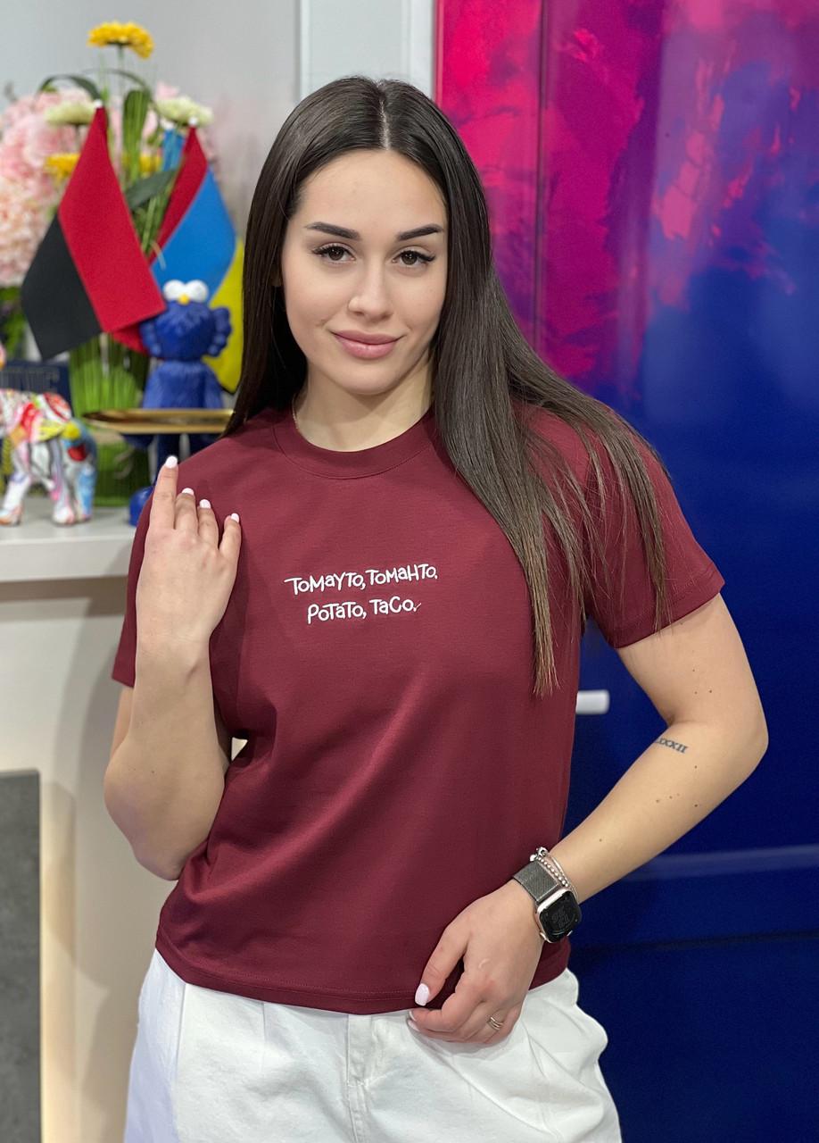 Футболка женская базовая с принтом OS Фиолетовый (#25191-03)