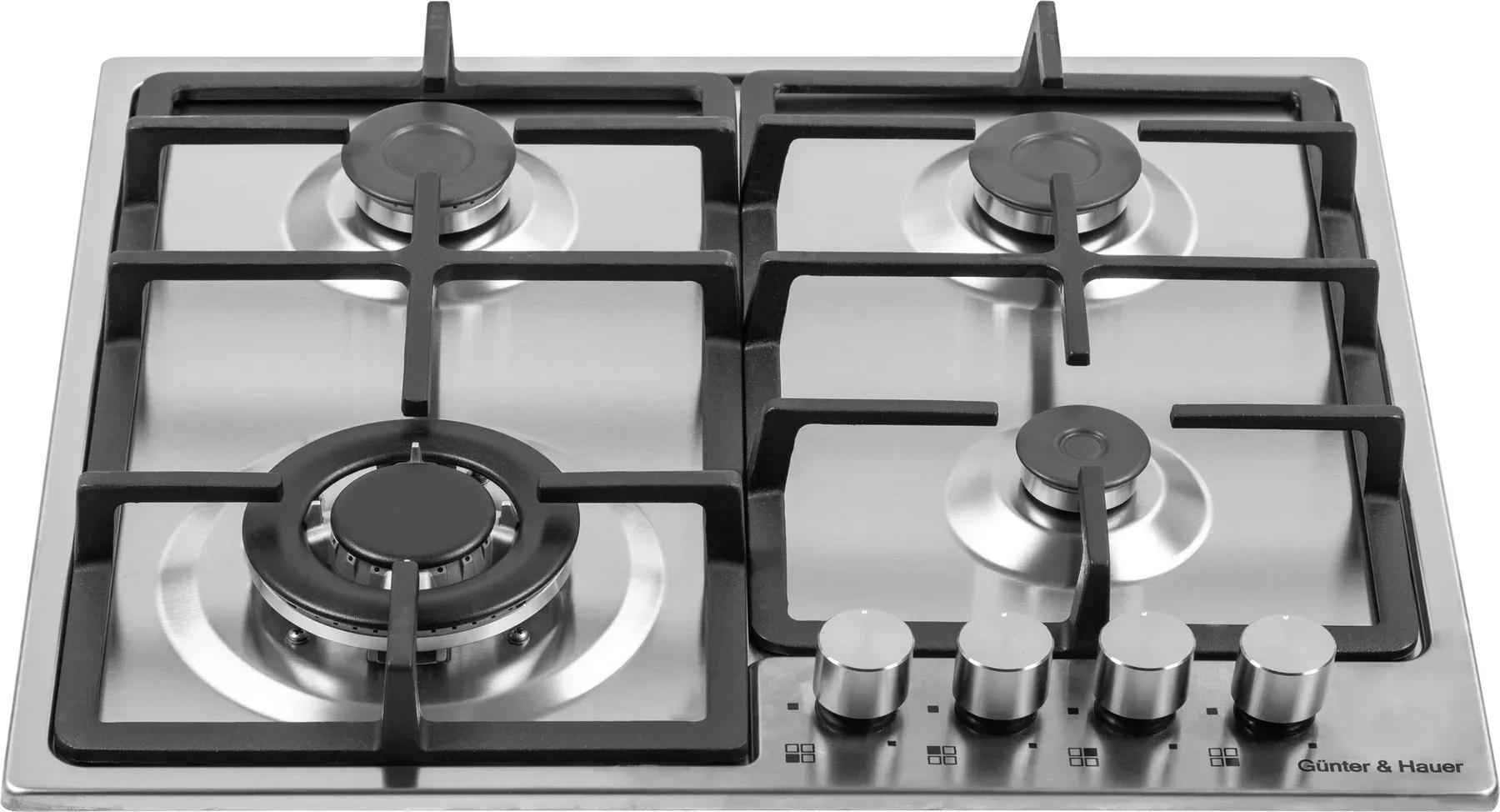 Поверхность газовая варочная Gunter&Hauer GH 608 IX с чугунными решетками - фото 5 Поверхность газовая варочная Gunter&Hauer GH 608 IX с чугунными решетками - фото 5