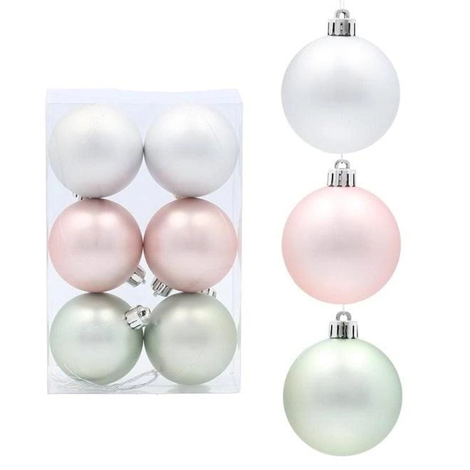 Набір пластикових новорічних куль GIF0492 Мікс 6 шт. 6 см (43054)