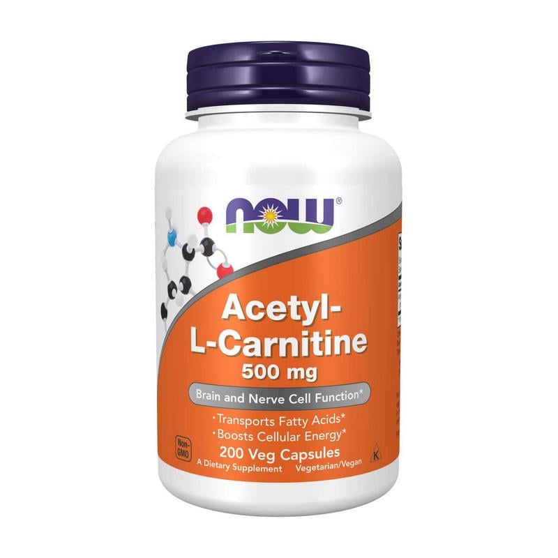 Жиросжигатель L-карнитин NOW Acetyl-L-Carnitine 500 200 вег. капс.