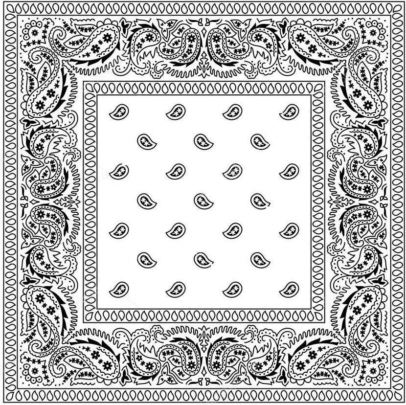 Бандана K009/2 №2 хлопковая 55х55 см Белый (11910446) - фото 1