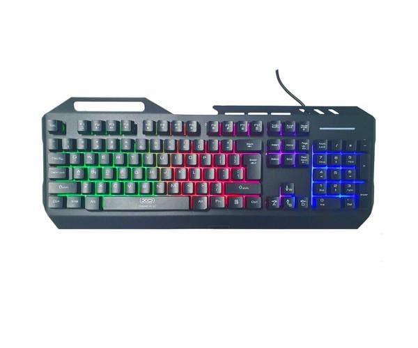 Клавіатура провідна ігрова Xo USB KB-01 Metal з RGB підсвіткою Black