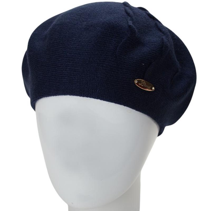 Берет женский Lirus МОДИ двойной с узором one size Синий (285970)