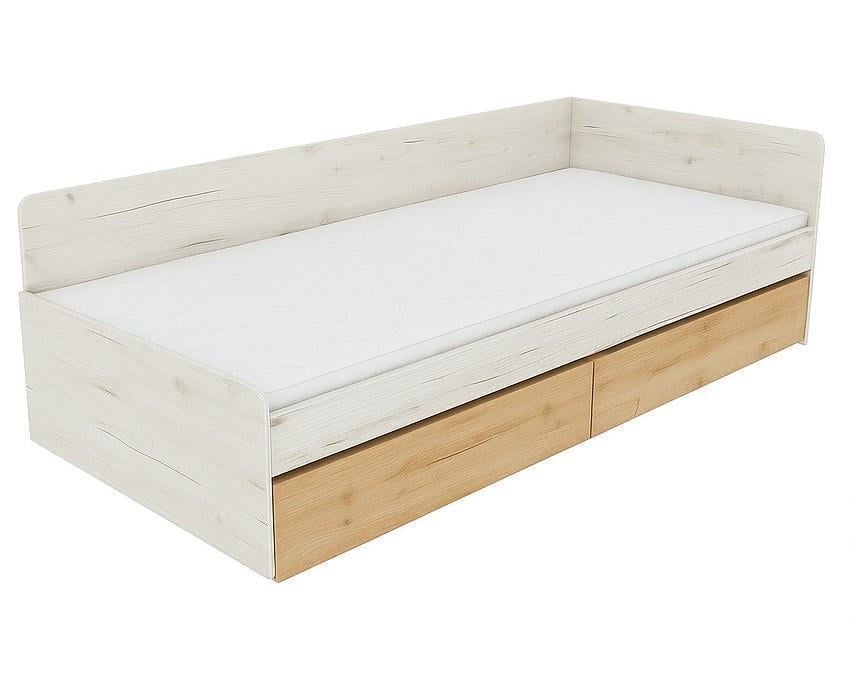 Ліжко з шухлядами Еверест 800 суцільний щит 80x190 см Крафт білий/Крафт золотий (ЕВ20739.26) - фото 1 Ліжко з шухлядами Еверест 800 суцільний щит 80x190 см Крафт білий/Крафт золотий (ЕВ20739.26) - фото 1