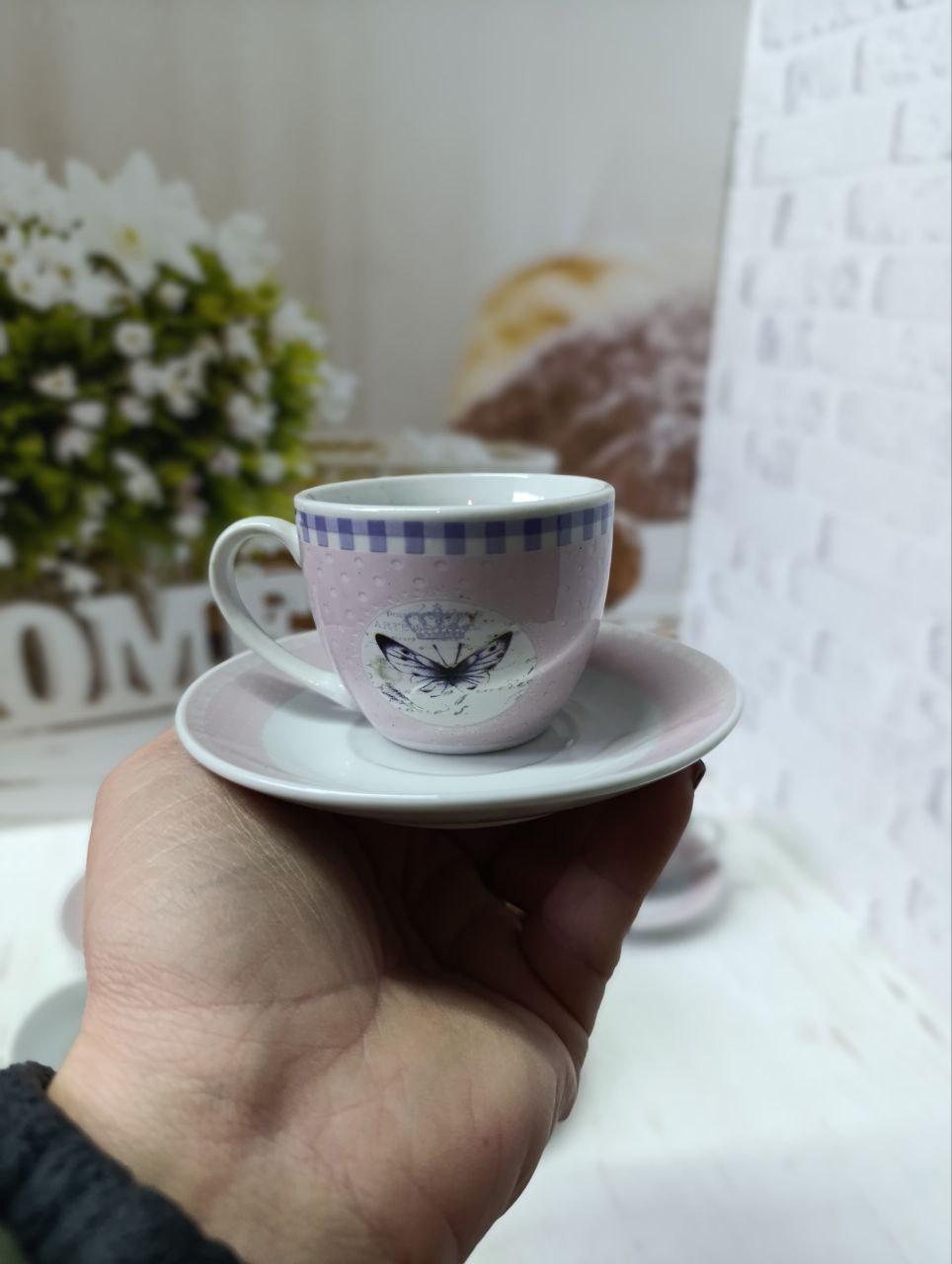 Сервиз кофейный SNT Бабочка керамика 80 мл 12 пр. - фото 4