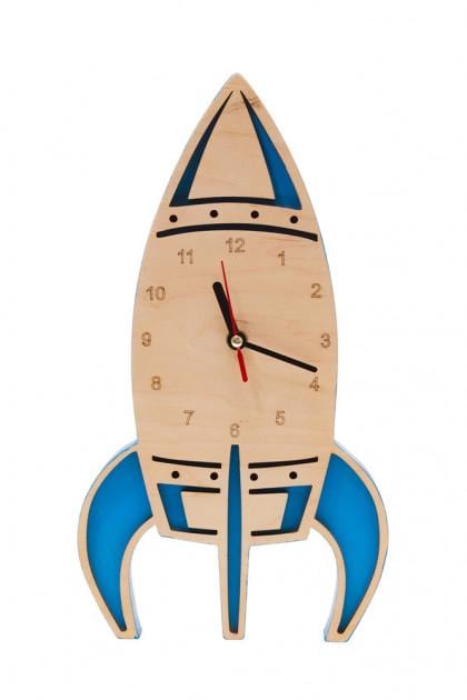 Детские часы Просто и Легко HandMade "Ракета" дизайнерские 30х17х3 см