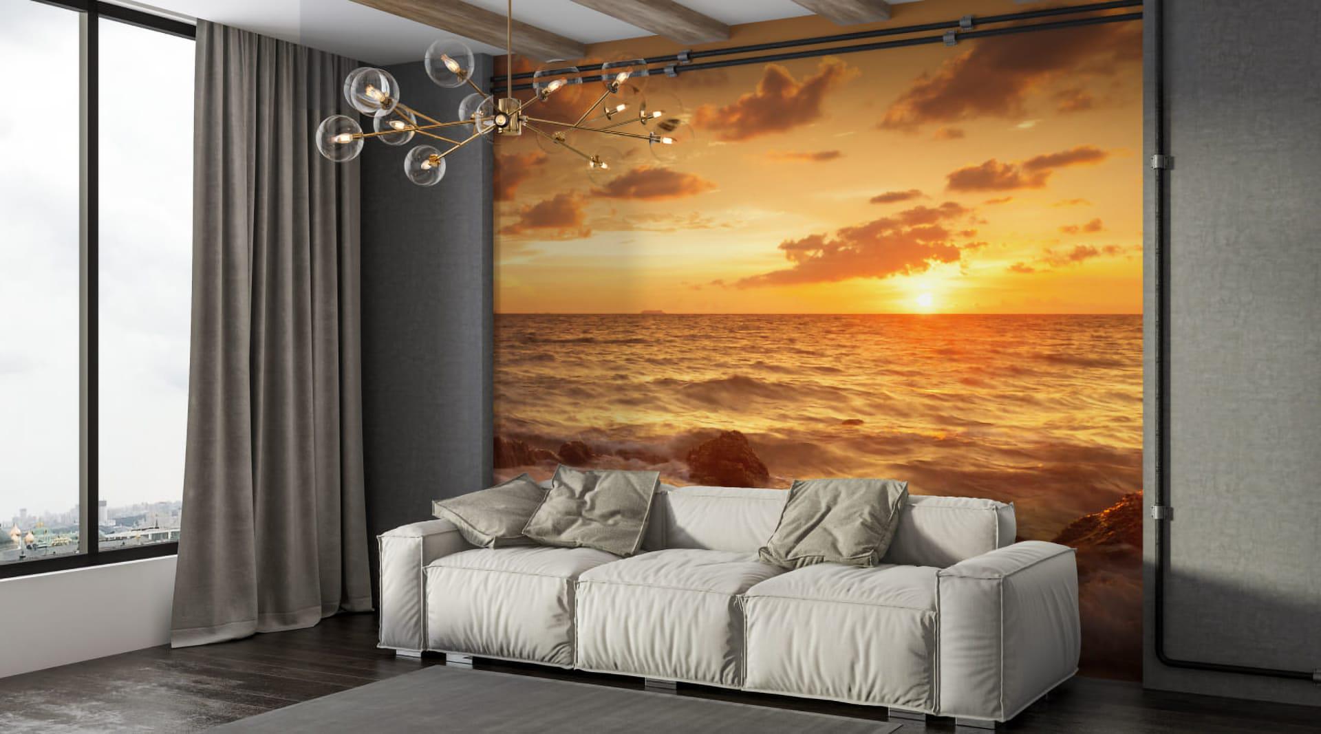 Фотообои флизелиновые Styleo Print-walls Закат на пляже 027 350х270 см (Pw-027/3)