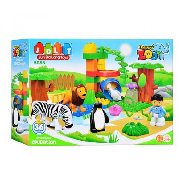 Конструктор для детей JDLT 5088 Зоопарк 36 деталей Разноцветный (147-132-BOC012246)