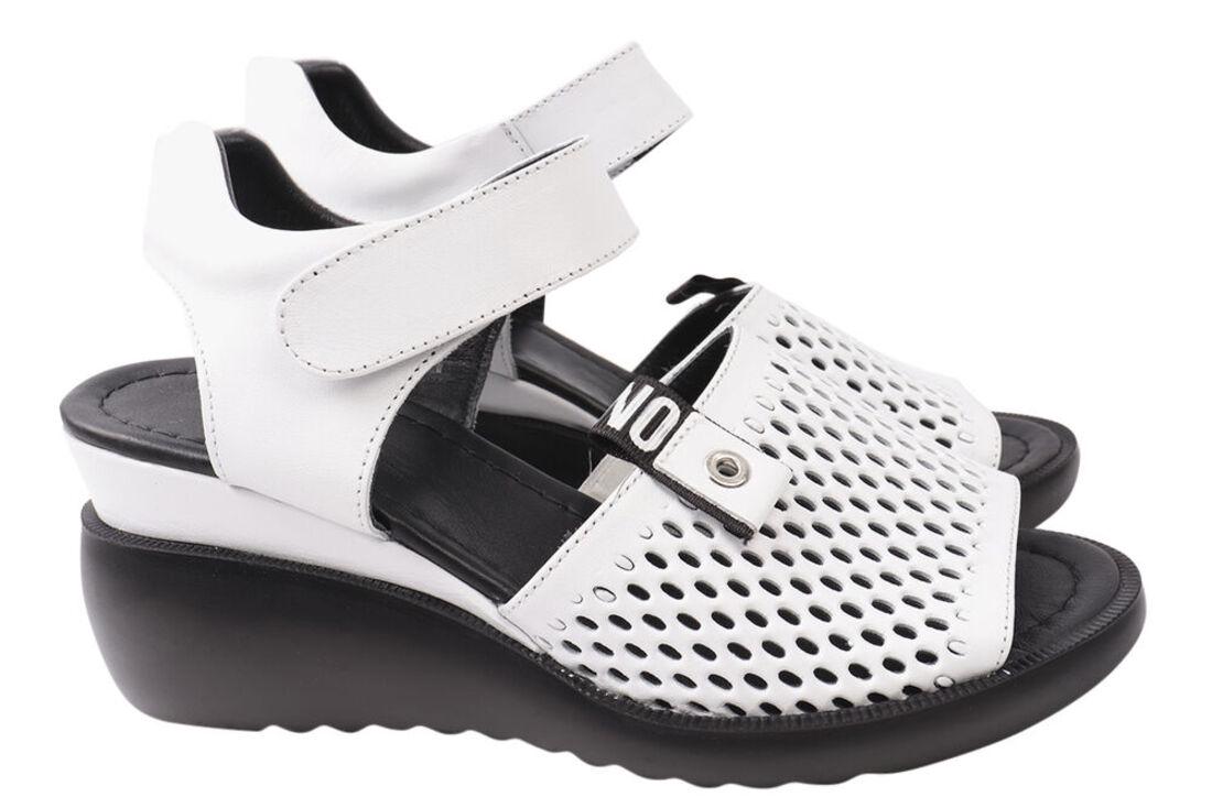 Босоножки женские Aquamarin из кожи на платформе с открытой пятой р. 39 Белый (1957-21LBC)