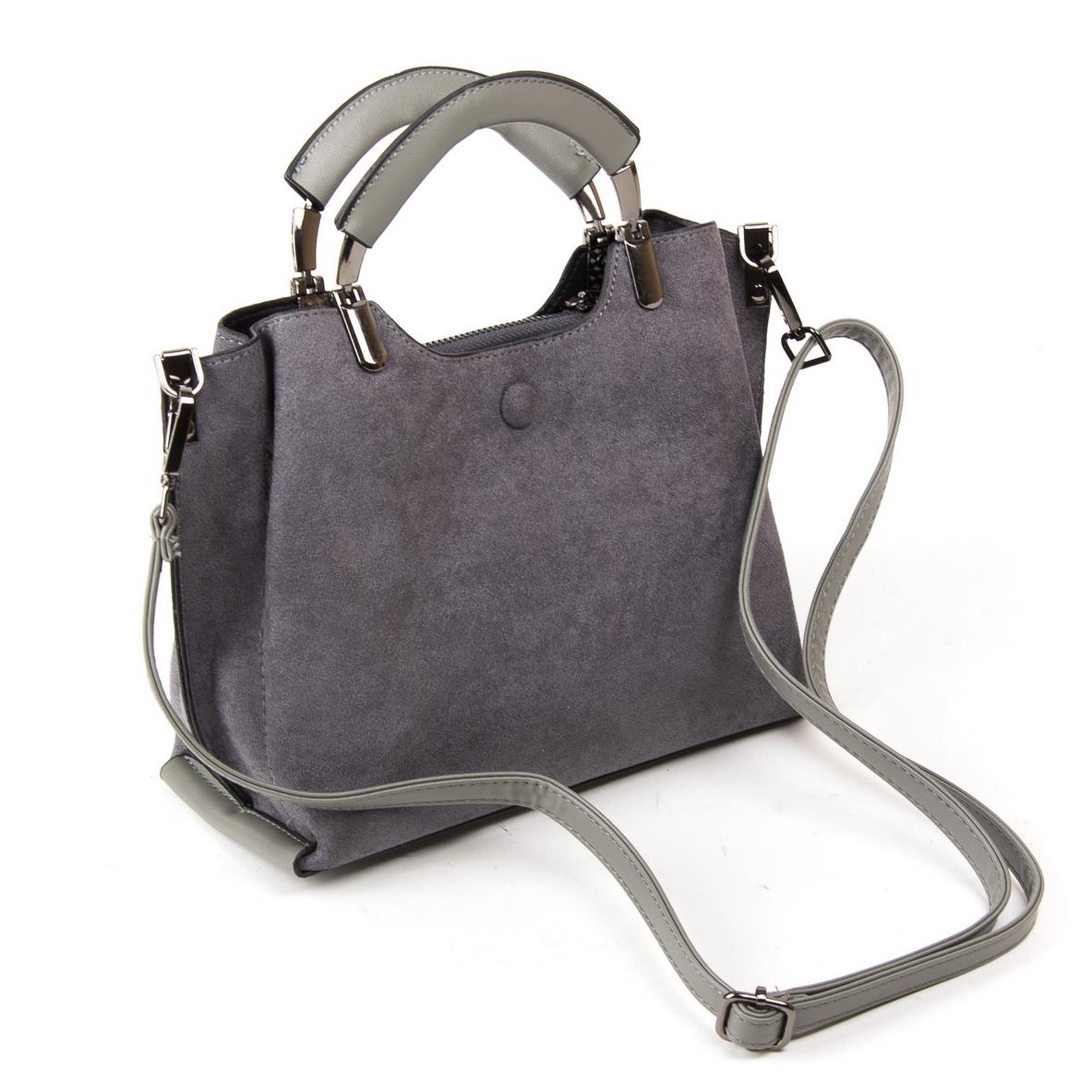 Женская модельная сумка из замша Fashion 3807 Серый - фото 2 Женская модельная сумка из замша Fashion 3807 Серый - фото 2