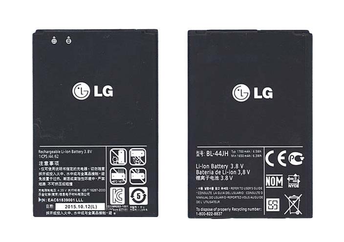 Аккумулятор для смартфона LG BL-44JH Optimus L7 P705 3,8V 1700 mAh 6,5 Wh Black