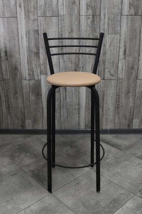 Барний стілець металевий 35х107 см Світло-бежевий/Чорний (28373986)