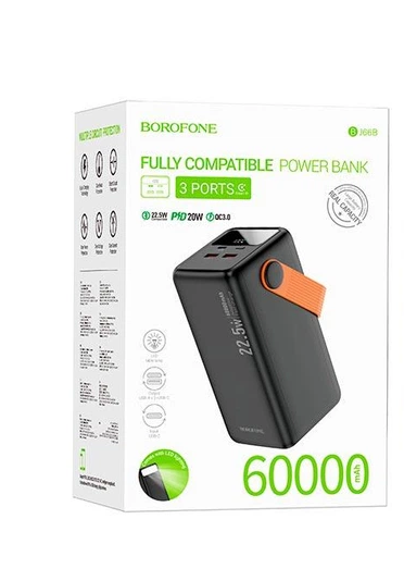 Повербанк BOROFONE BJ66B Magnifico 60000mAh 22,5W+PD20W Повербанк BOROFONE BJ66B Magnifico 60000mAh 22,5W+PD20W