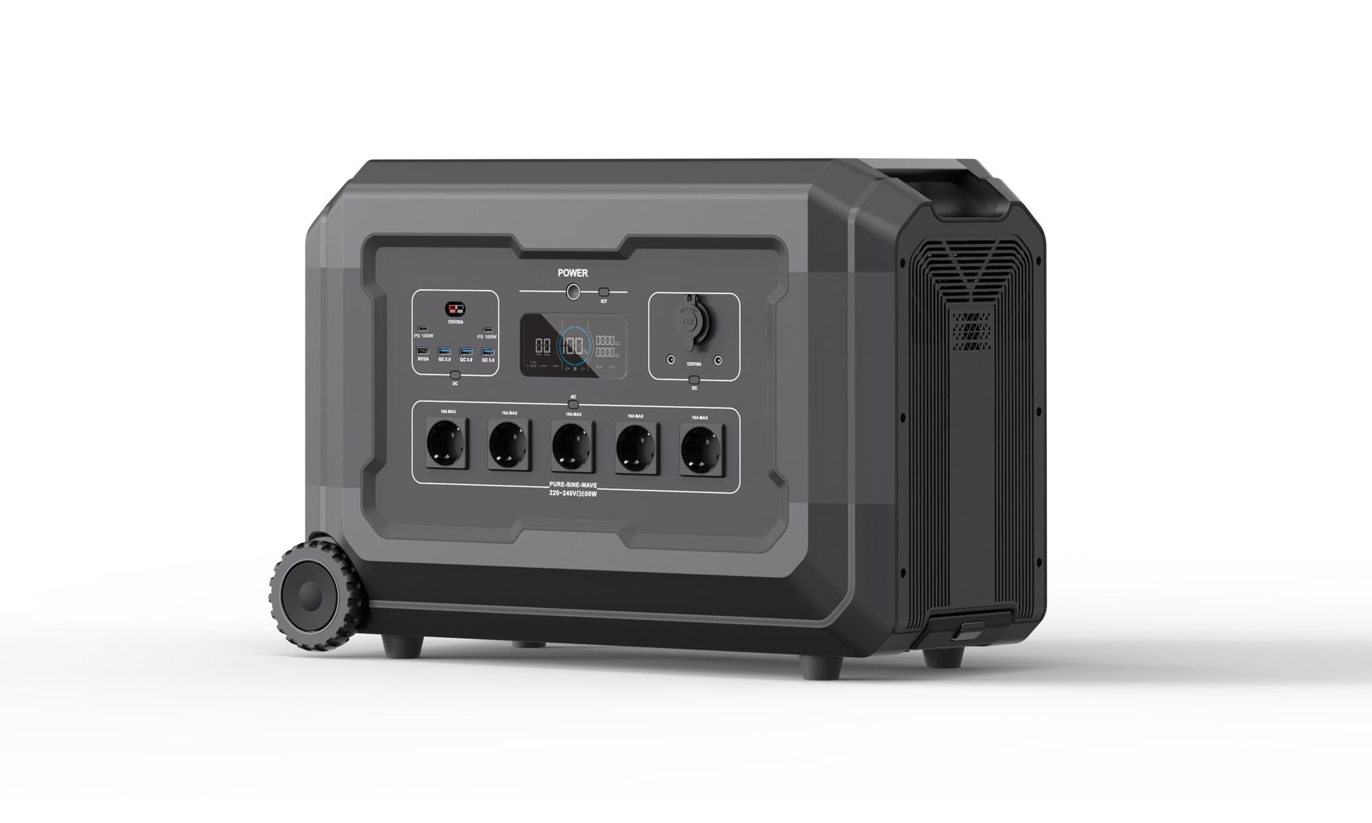Портативна зарядна станція SOUOP S3 3600 Вт 3072Wh з 5 AC розетками та USB-C LiFePO4 та управління APP Wi-Fi (31609245)