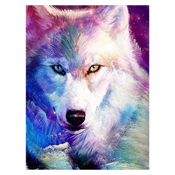 Алмазна мозаїка TK Group Вовк в яскравих фарбах 40х30 см з рамкою в коробці (GB76341-mt)