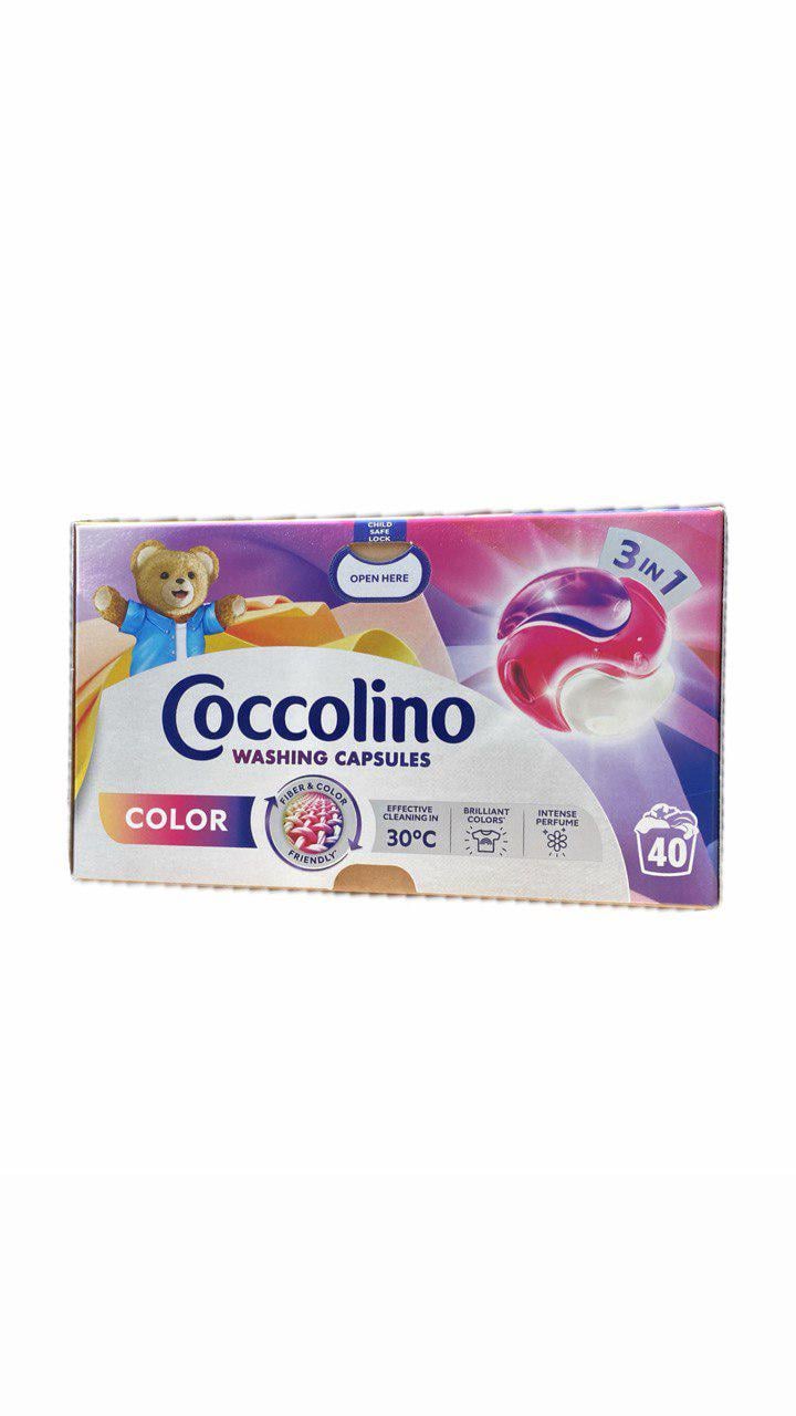 Капсули для прання Coccolino 3в1 для кольорової білизни 40 шт.