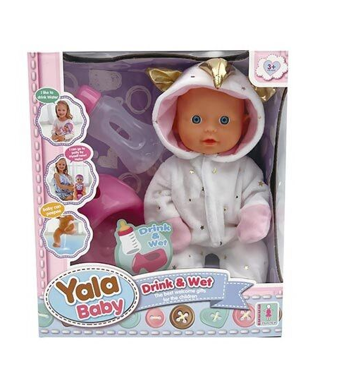 Пупс YL 2425 B-B знімний одяг/аксесуари/ходить на горщик/рухливі кінцівки/п’є з пляшечки/в коробці 25 см