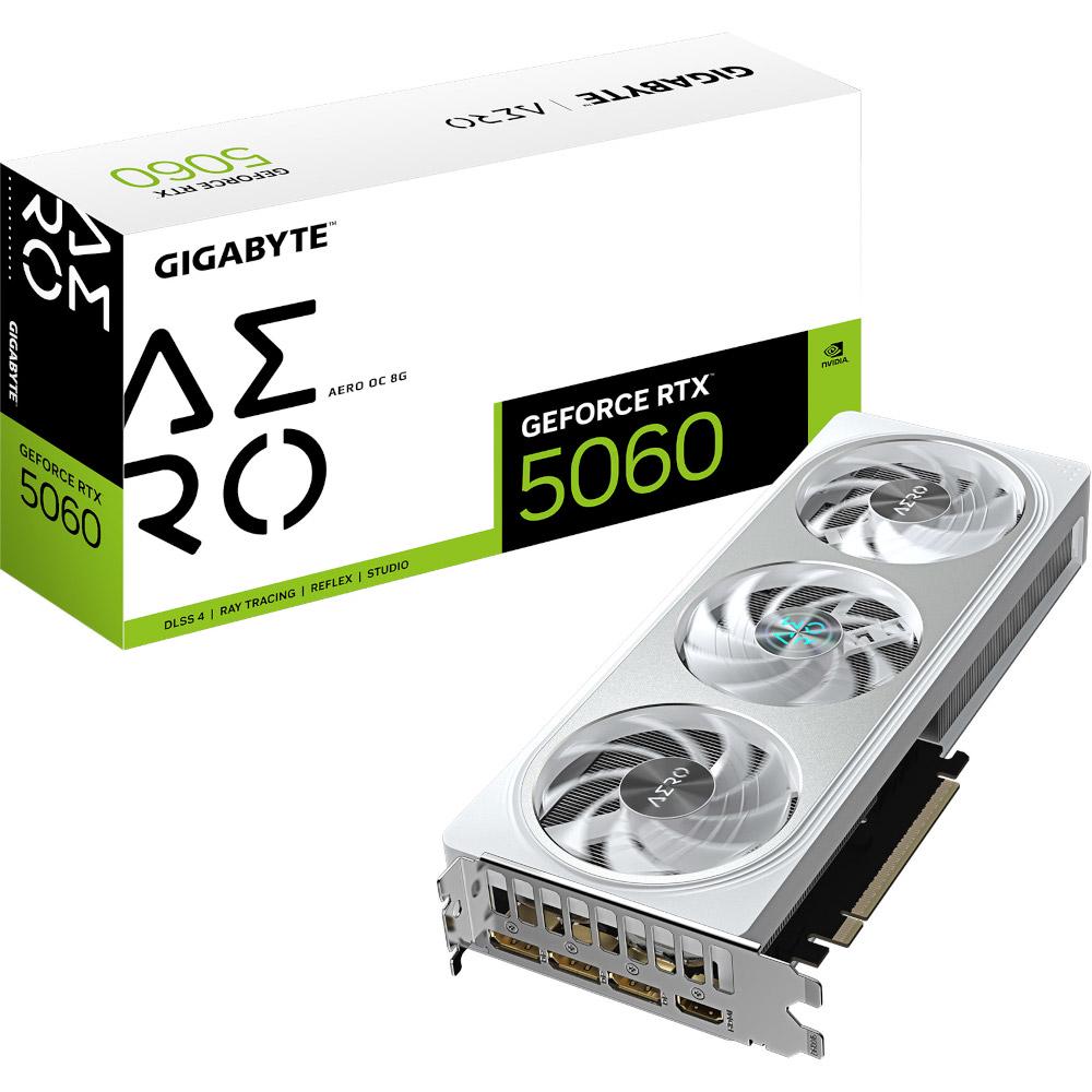 Відеокарта Gigabyte NVIDIA GeForce RTX 5060 AERO OC 8 Гб 28000 MHz Silver (GV-N5060AERO OC-8GD) - фото 5