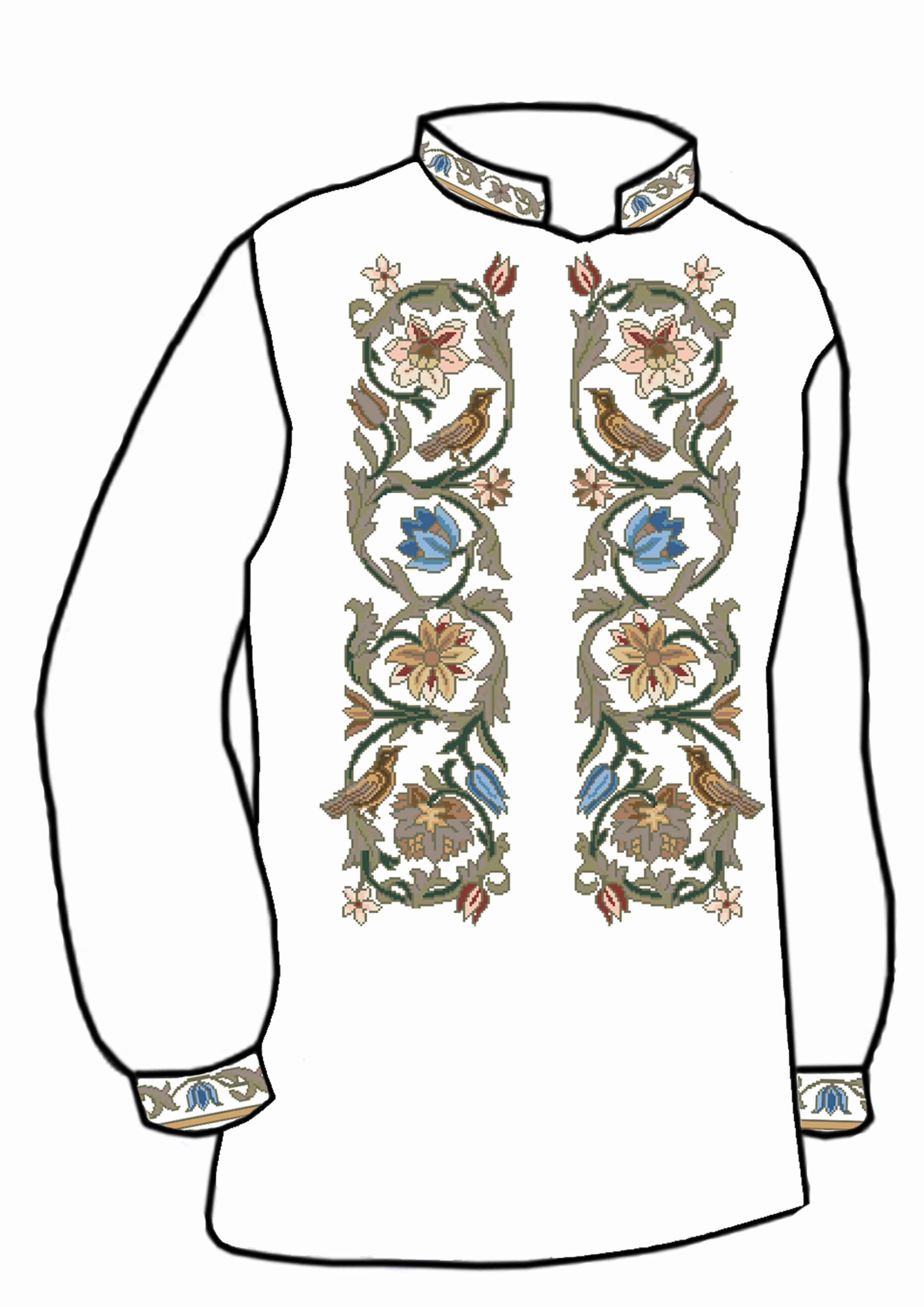 Заготовка для вишивки нитками або бісером сорочка СЧ-116 домоткане полотно Заготовка для вишивки нитками або бісером сорочка СЧ-116 домоткане полотно