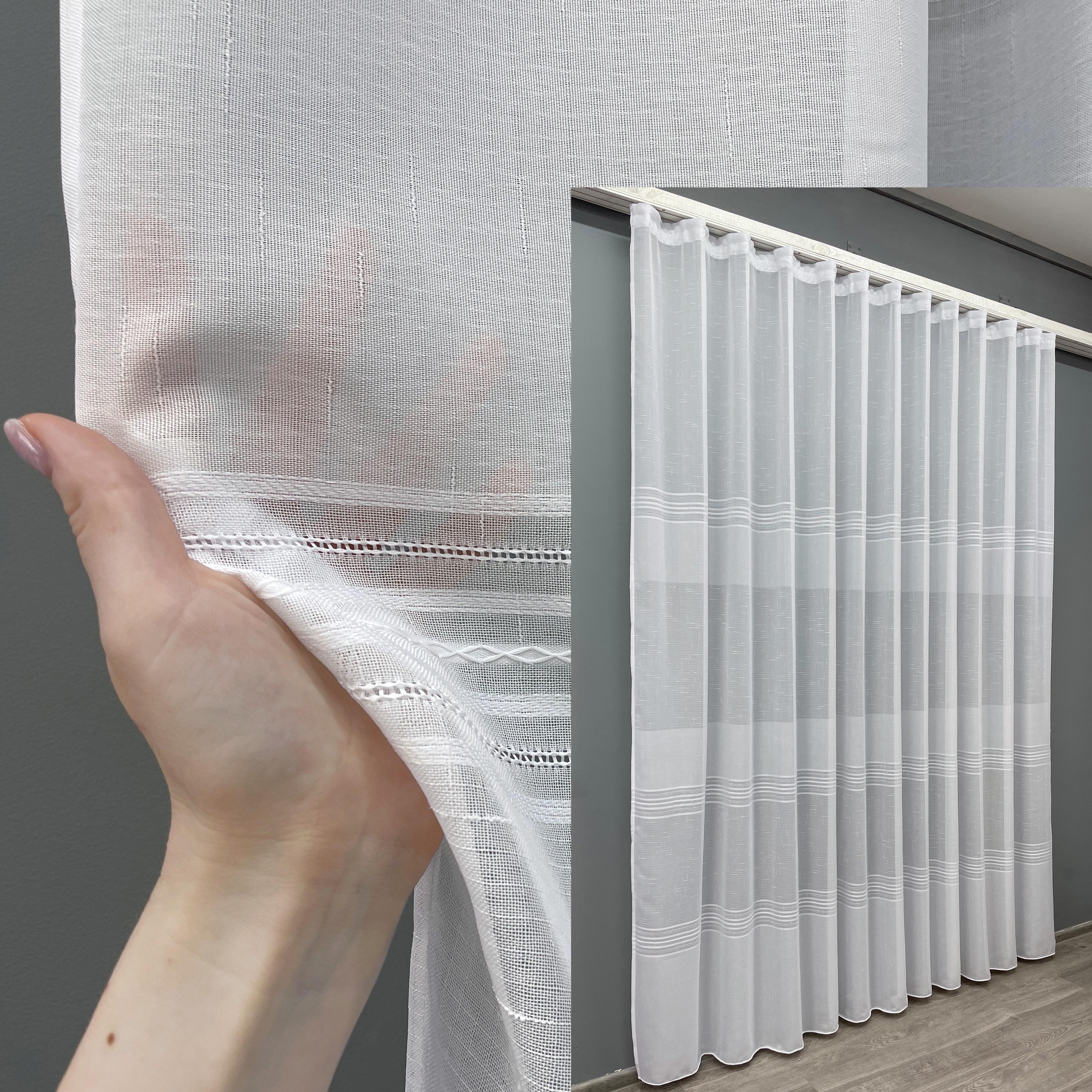 Тюль VR-Textil 1430т Мережка Льон 300х250 см Білий (42-0258) - фото 3