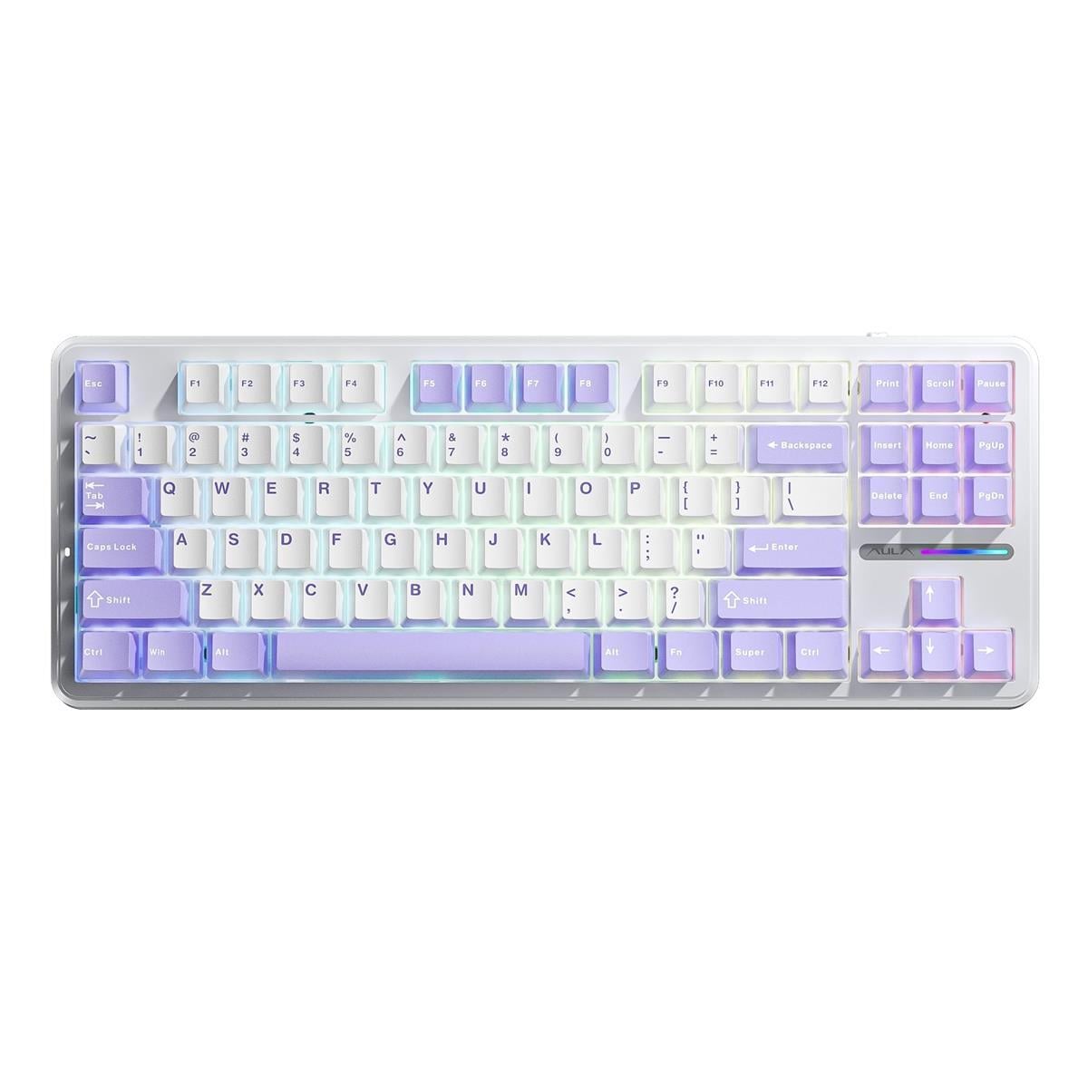 Клавіатура механічна ігрова Aula F87 87 клавіш USB Blue Switch White (6948391202464)