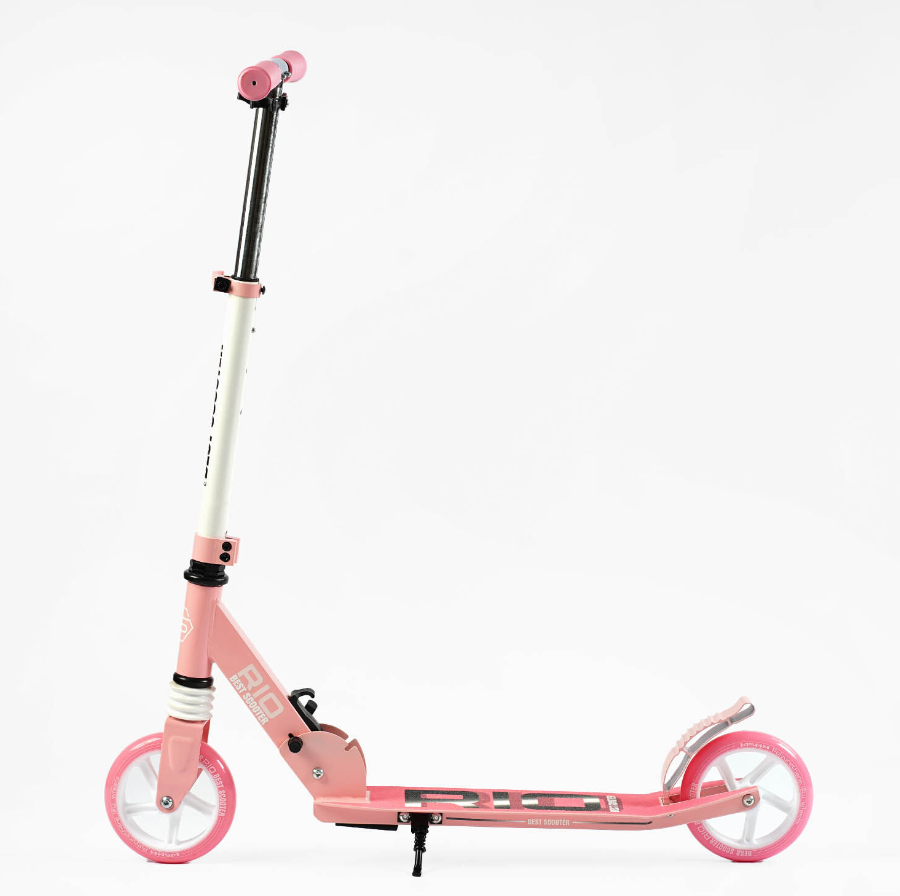 Самокат двухколесный Best Scooter передний амортизатор алюминевый тормоз Розовый (R-23617)