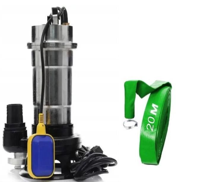 Фекальный насос Lider WQS 2-2.5 хромированный чугун/нержавеющая сталь для грязной воды/фекалий/сливных ям с поплавком и шлангом 20 м (32477363) Фекальный насос Lider WQS 2-2.5 хромированный чугун/нержавеющая сталь для грязной воды/фекалий/сливных ям с поплавком и шлангом 20 м (32477363)