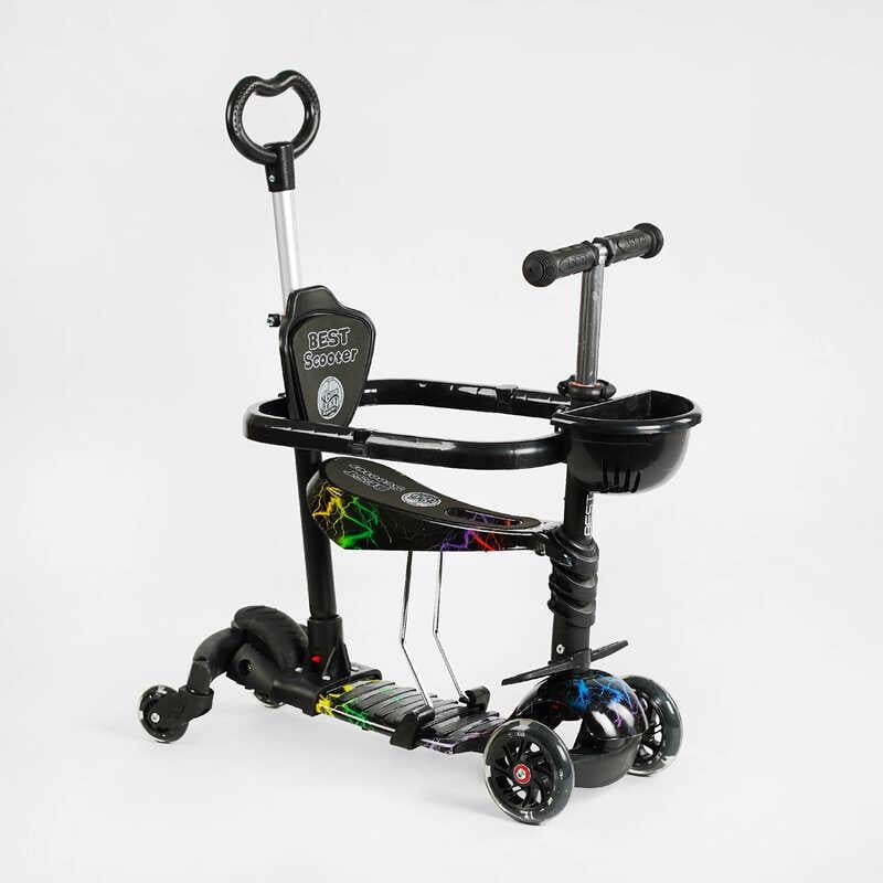Самокат Best Scooter 5в1 PU колеса подсветка Black (131500)