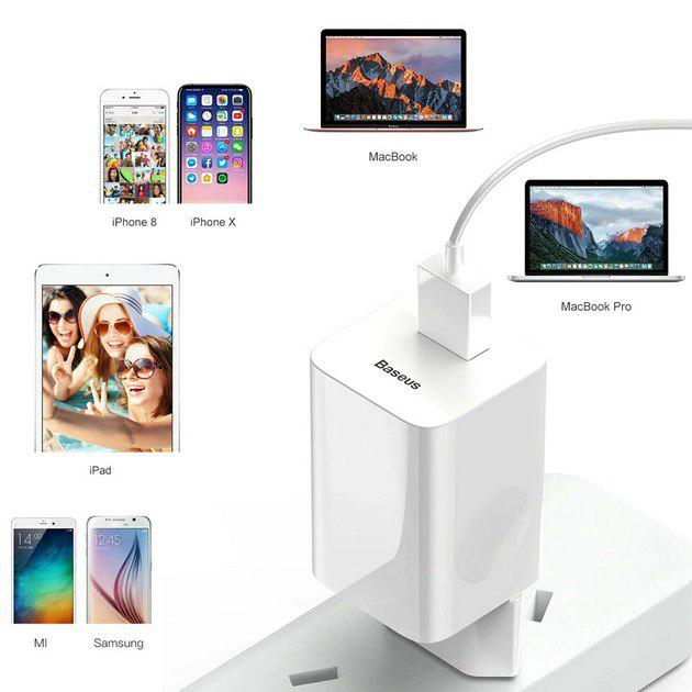 Зарядное устройство Baseus QC3.0 24 W 3 A White (CCALL-BX02) - фото 2