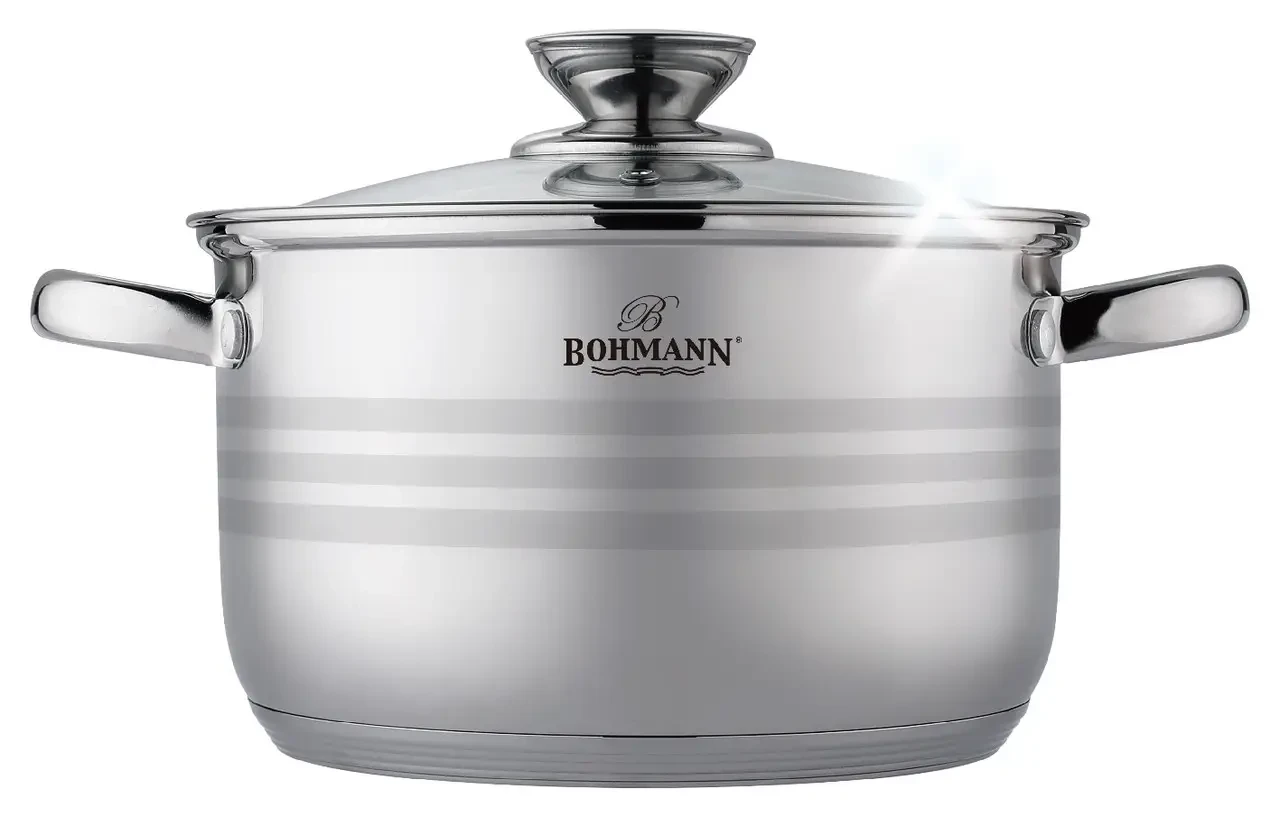 Кастрюля Bohmann BH-1516 2,1 л 16 см из нержавеющей стали и крышкой (2642556475)
