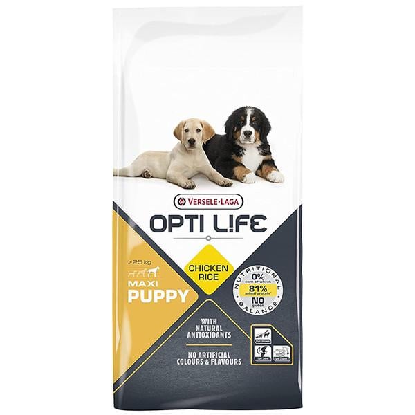 Корм сухий суперпреміум для цуценят великих порід Opti Life Puppy Maxi курка 12,5 кг - фото 1 Корм сухий суперпреміум для цуценят великих порід Opti Life Puppy Maxi курка 12,5 кг - фото 1