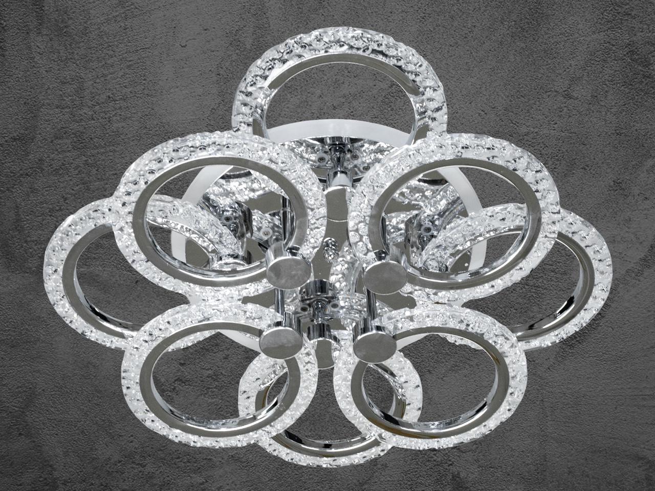 Люстра LED для спальни с подсветкой 105W на 15 кв. м Хром (A8180-4+4HR-LS) Люстра LED для спальни с подсветкой 105W на 15 кв. м Хром (A8180-4+4HR-LS)