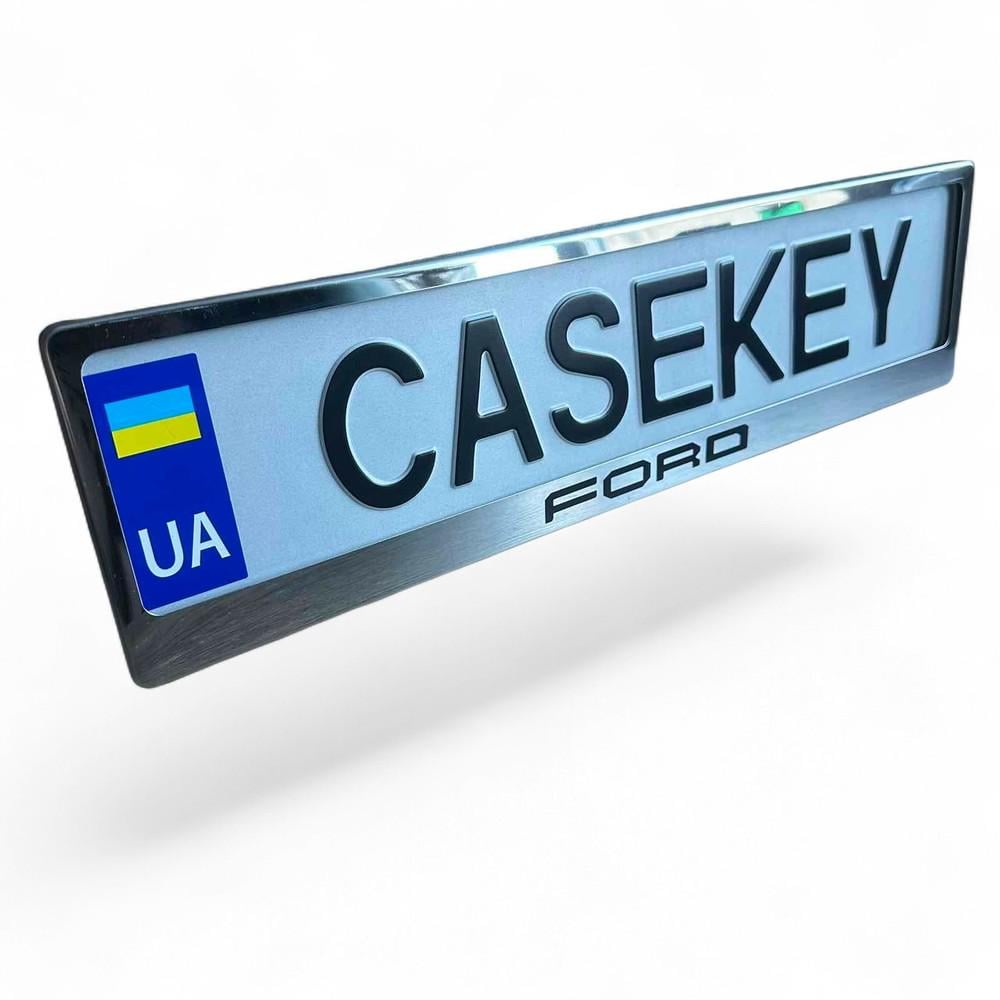 Авторамка метелическая с гравировкой Ford (foramkaza3) Авторамка метелическая с гравировкой Ford (foramkaza3)