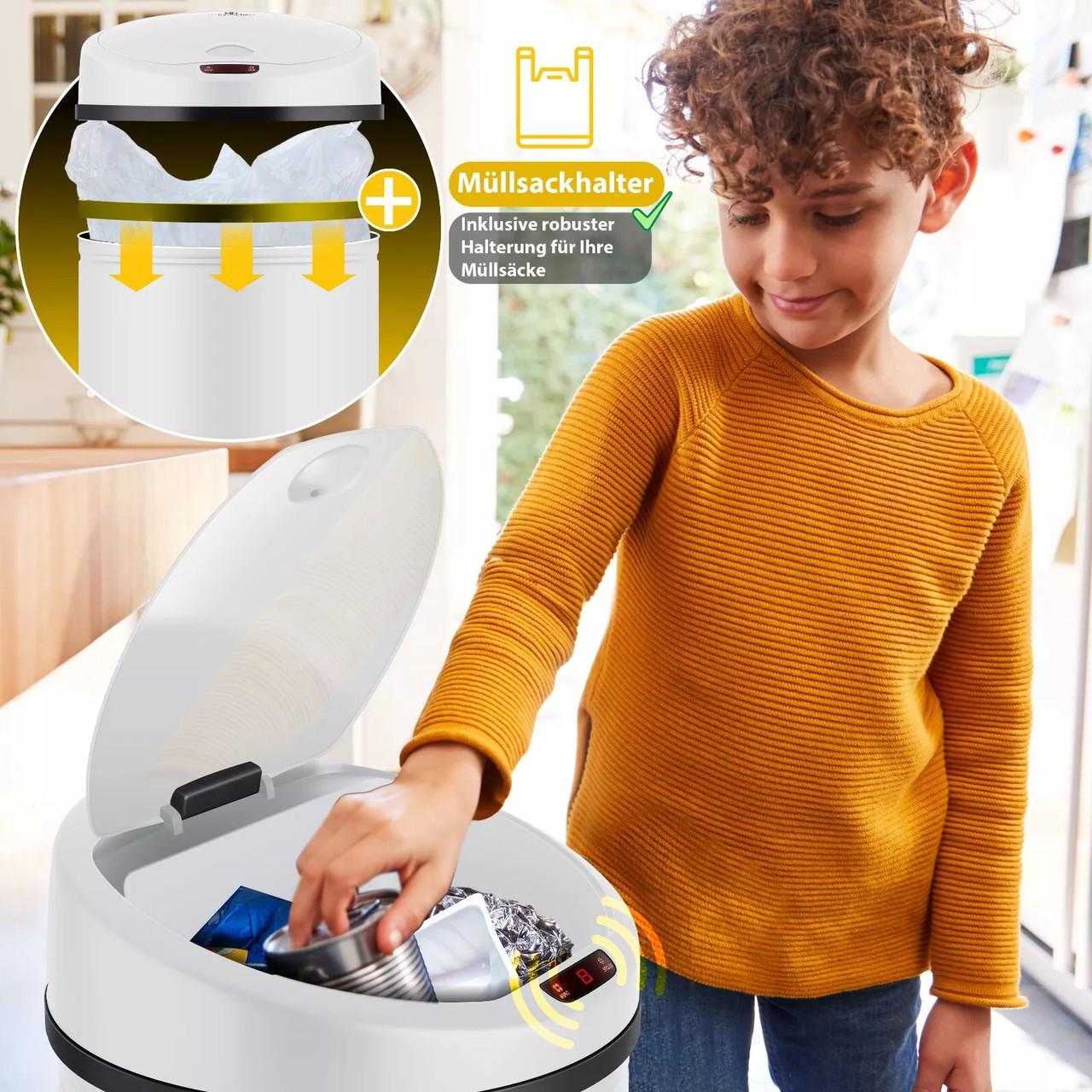 Мусорное ведро с автоматическим датчиком KESSER из нержавеющей стали 30 л White - фото 10 Мусорное ведро с автоматическим датчиком KESSER из нержавеющей стали 30 л White - фото 10