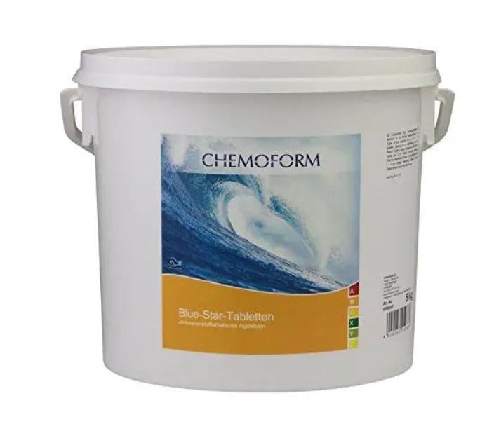 Химическое средство для бассейнов Blue Star комплексное на основе активного кислорода в таблетках 5 кг (31443082)