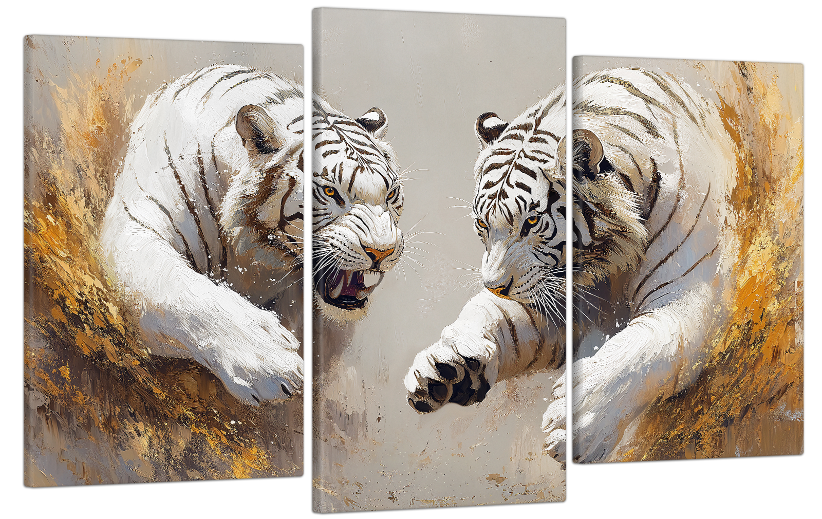 Картина на холсте МАКО два тигра 53x100 см (MK30599)