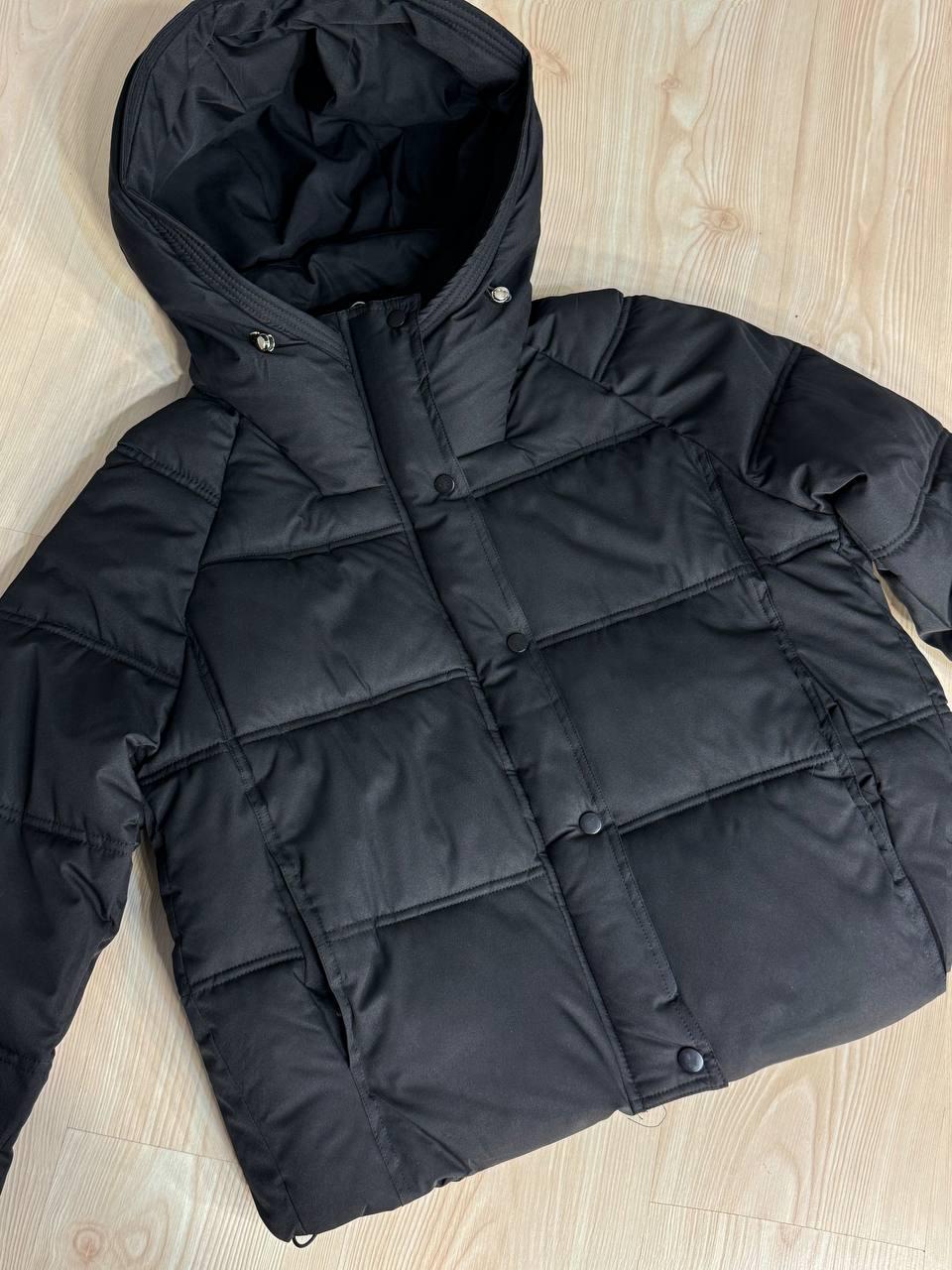 Куртка женская HAIZIYUAN 8589 средней длины с капюшоном XL Черный (4806) - фото 2 Куртка женская HAIZIYUAN 8589 средней длины с капюшоном XL Черный (4806) - фото 2