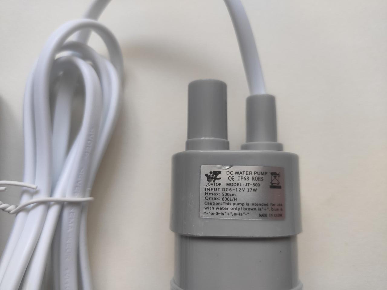 Занурювальний насос для води 12V 2А 600 л/год помпа/блок живлення (1393212339) - фото 6 Занурювальний насос для води 12V 2А 600 л/год помпа/блок живлення (1393212339) - фото 6