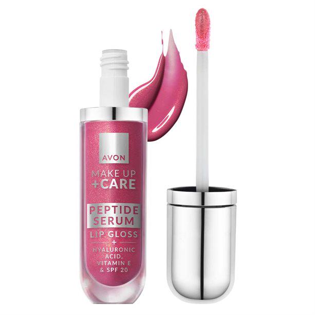 Блиск-сироватка для губ Avon Make Up+Care з пептидами 7 мл відтінок Рожевий (32172651)