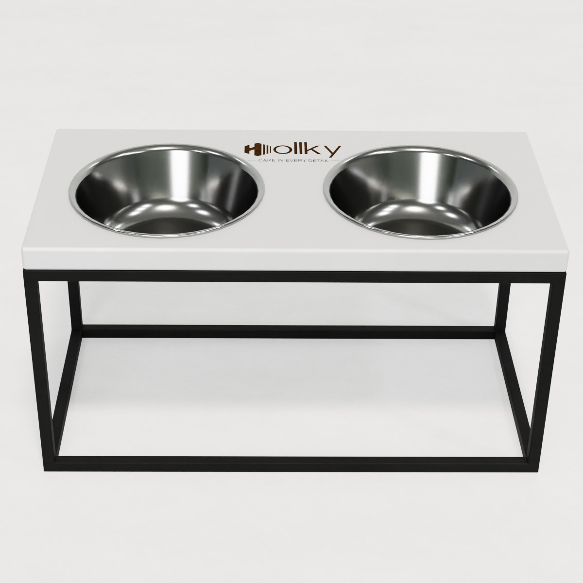 Миски на подставке для средних и больших собак Hollky Base L 2х0,95 л (BL-422120-BLWH) - фото 2
