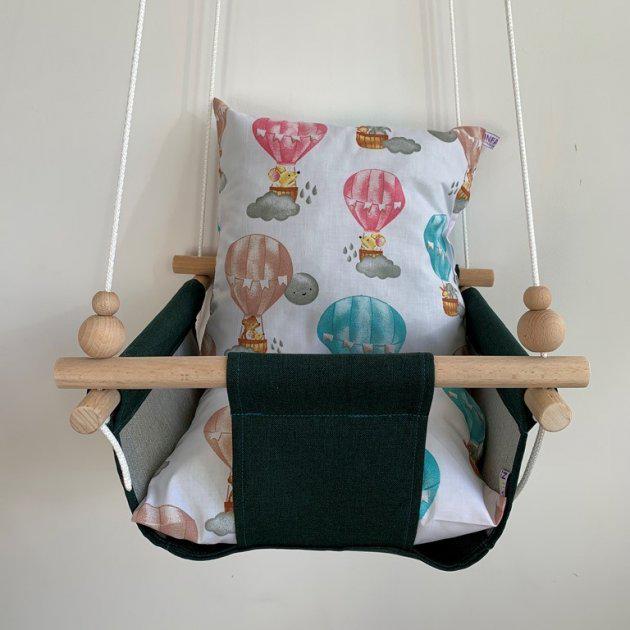 Дитяча гойдалка Infancy Повітряна куля Темно-зелений (9676996) - фото 5 Дитяча гойдалка Infancy Повітряна куля Темно-зелений (9676996) - фото 5