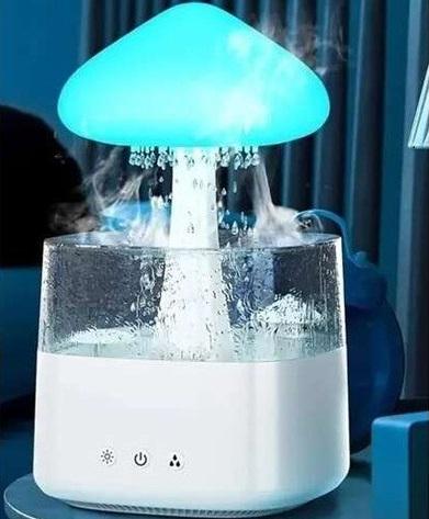 Увлажнитель воздуха ароматический с LED-ночником и эффектом дождя Белый - фото 12