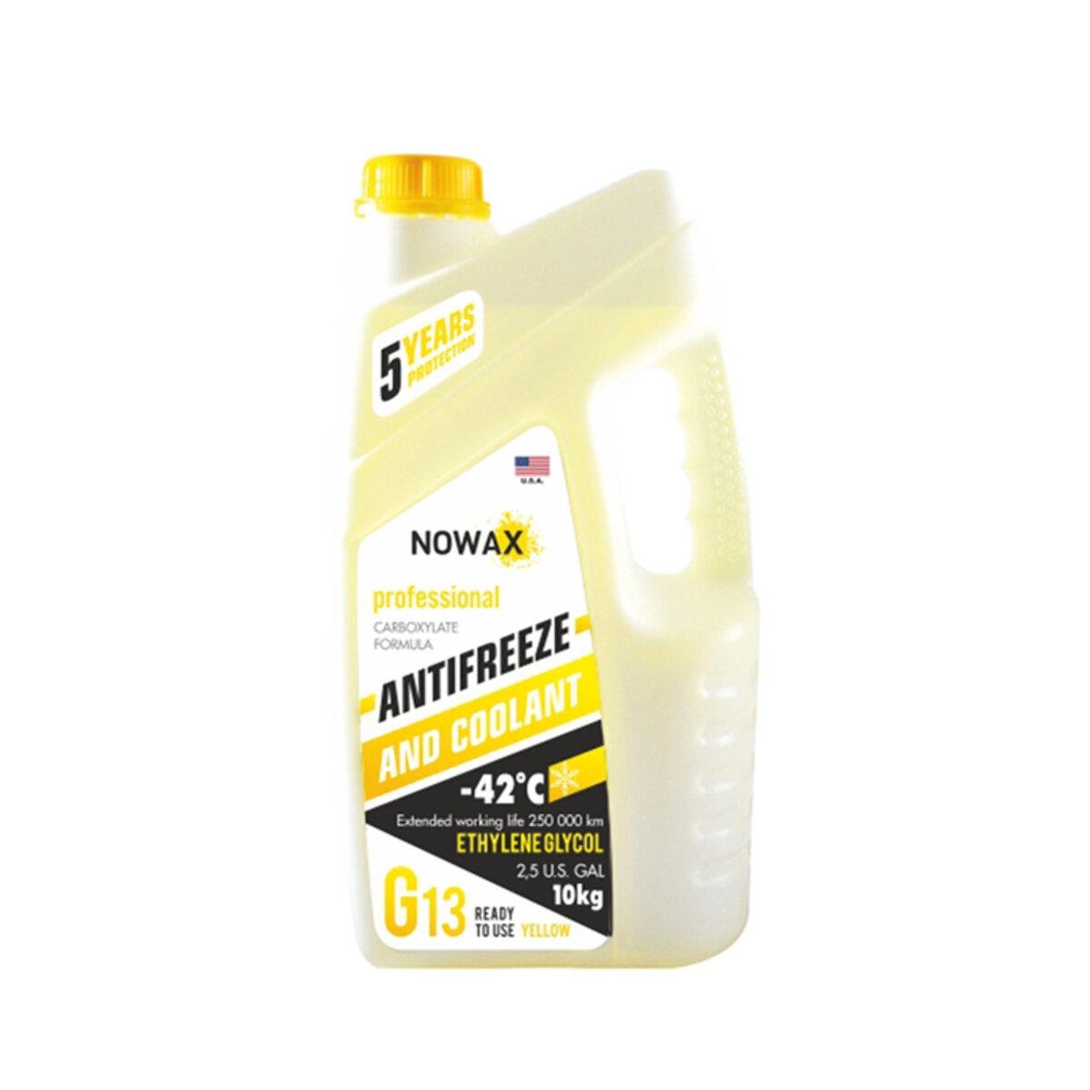 Антифриз автомобільний Nowax YELLOW G13 10 кг (NX10007)