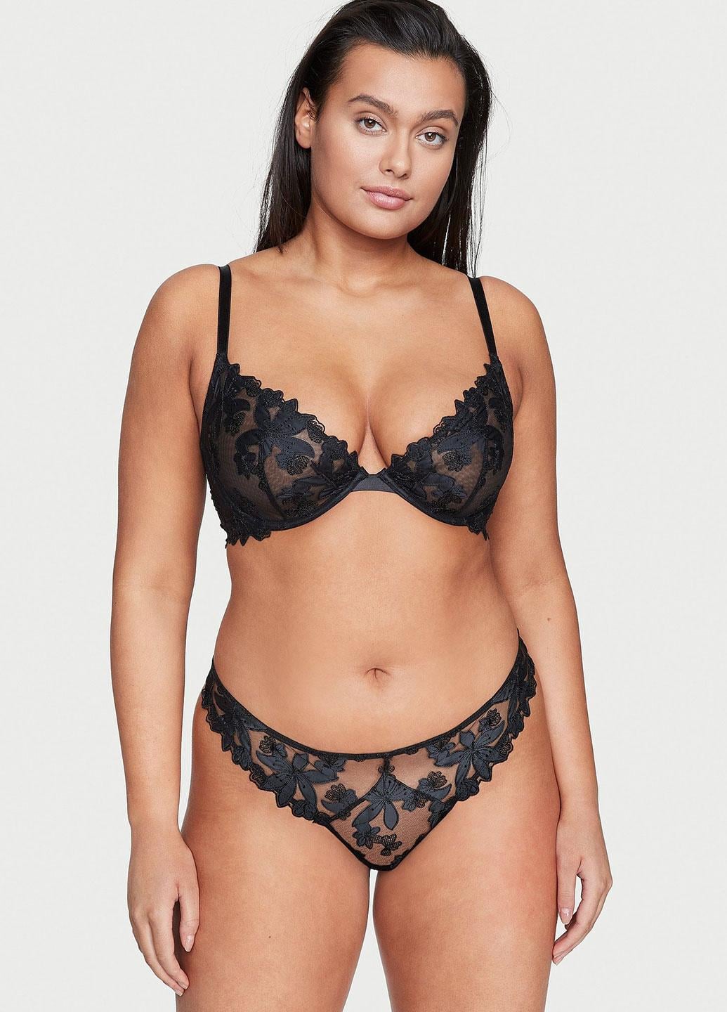 Комплект женского белья Victoria's Secret 34B/S Черный (0398985JZC34B/S)